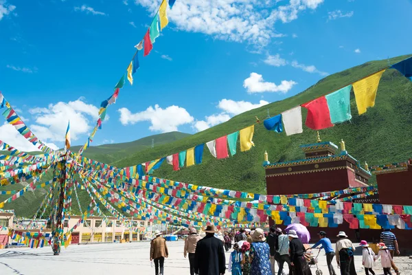 YUSHU(JYEKUNDO), CHINA - Jul 12 2014: Mani Temple(Mani Shicheng). a famous landmark in the Tibetan city of Yushu, Qinghai, China.