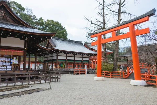 KYOTO, JAPAN - Jan 12 2015: Shimogamo-jinja Shrine. a famous shrine(UNESCO World Heritage Site) in the Ancient city of Kyoto, Japan.