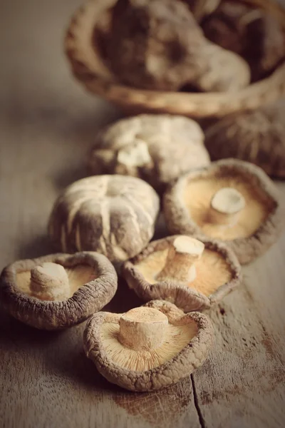 Heap dried shiitake mushrooms