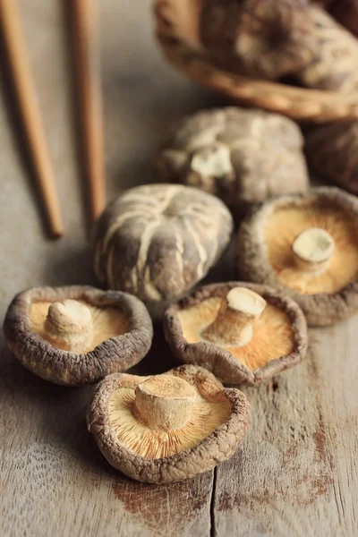 Heap dried shiitake mushrooms