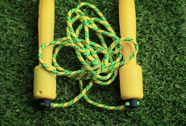 Jump rope on lawn