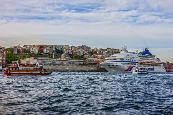 ISTANBUL, TURKEY - MAY 2, 2016: Luxury cruise liner Louis Cristal in Bosporus, Istanbul, Turkey.