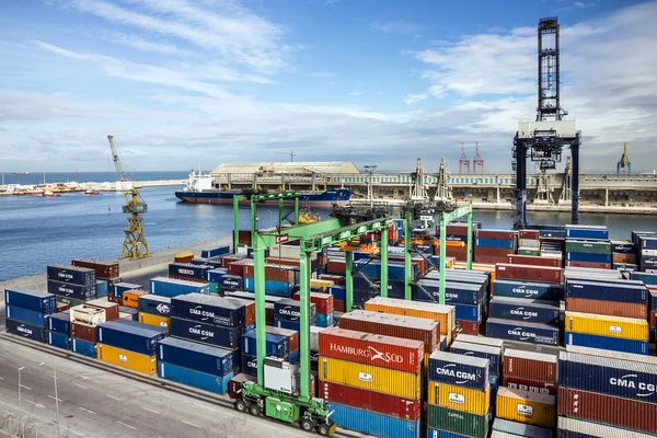 CASABLANCA, MOROCCO - MAY 3, 2016: Container terminal in Casablanca sea port, Morocco