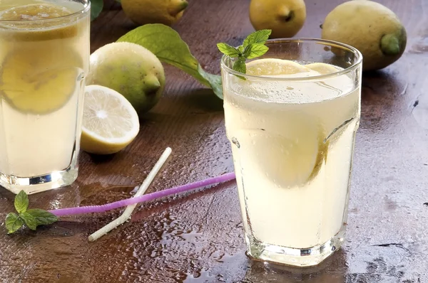Glasses of lemonade with clipping path