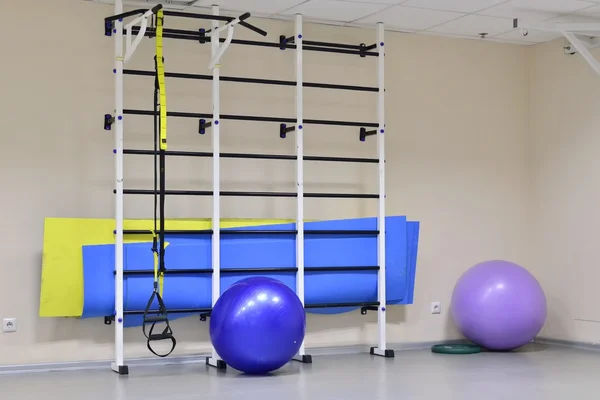 Wall bars with fitness balls in Fitness Centre