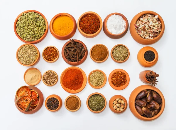 Spices and herb for cooking background and design,Top view spics
