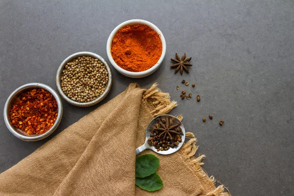 Mix spices and herb background.