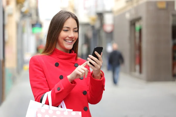 Shopper buying online on the smart phone