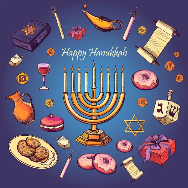 Happy Hanukkah holiday greeting background