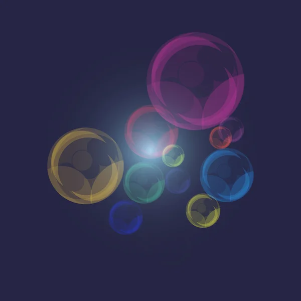 Color of pearl bubbles on dark blue background