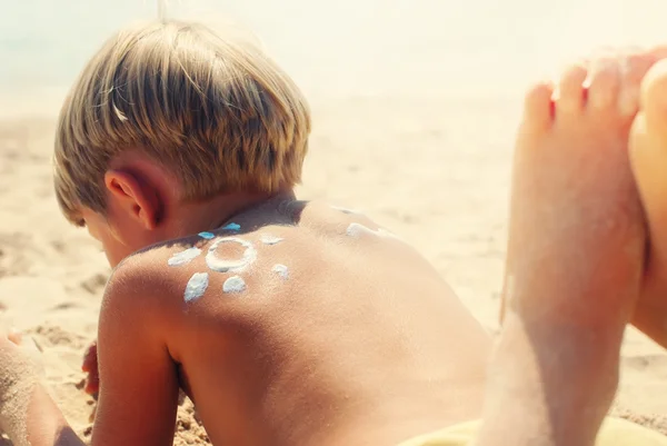 Suntan Boy Shoulder Sign Sun Sea Cream Toned
