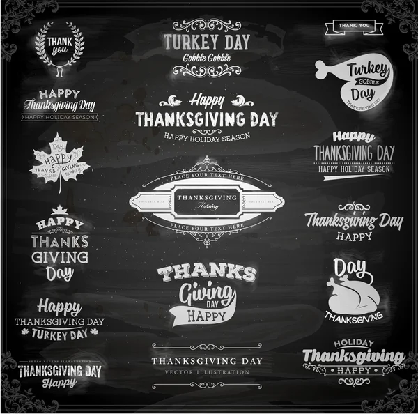 Set of Thanksgiving Day Labels