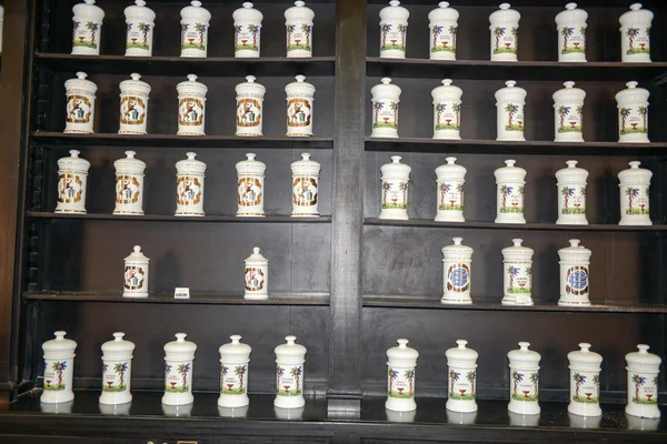 Containers of a pharmacy at Old Havana