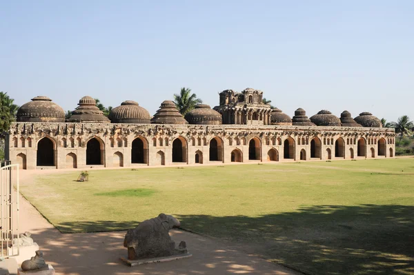 Ancient ruins of Elephant Stables at Royal Centre on Hampi