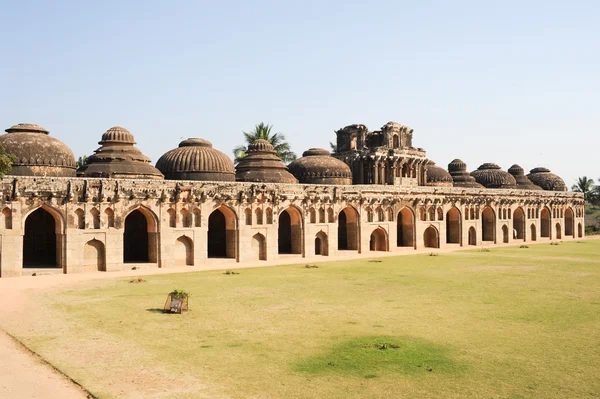 Ancient ruins of Elephant Stables at Royal Centre on Hampi
