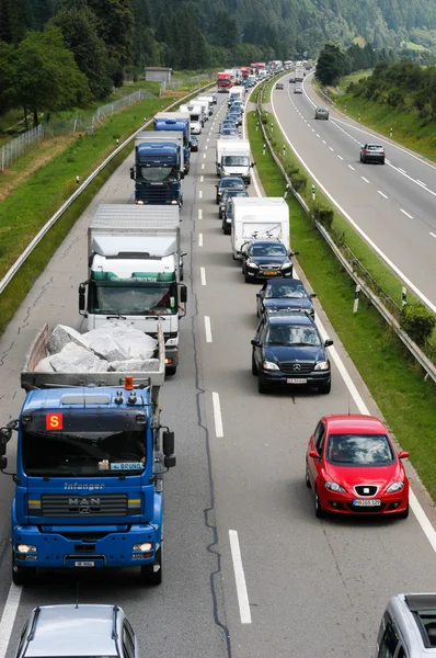 Vehicles near Gotthard tunnel