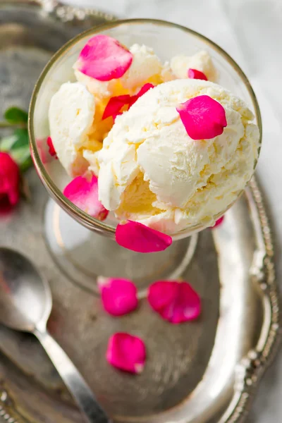 Homemade rose  ice cream