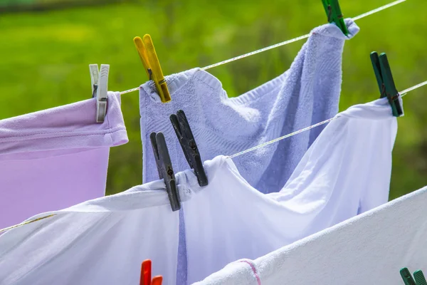 Clothes hanging to dry
