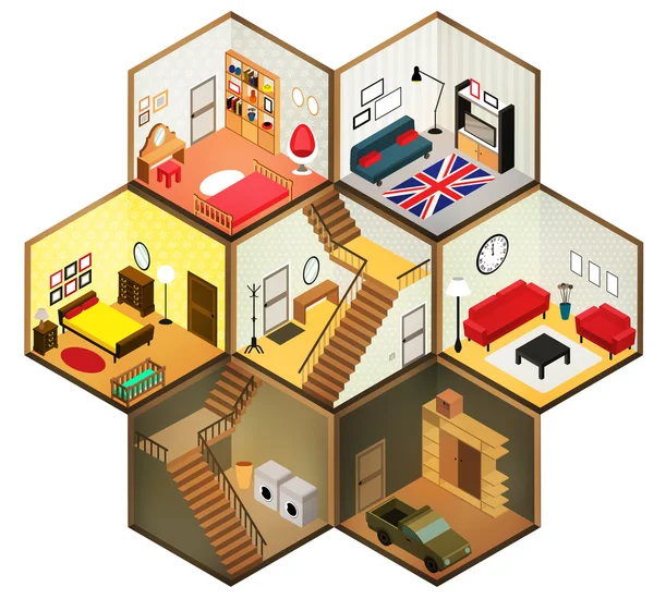 Vector isometric rooms icon