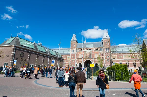 AMSTERDAM-APRIL 27: The Rijksmuseum during King\'s Day on April 27, 2015, the Netherlands.
