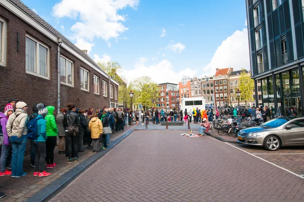 Ticket-queue to the Anne Frank House Museum in Amsterdam.