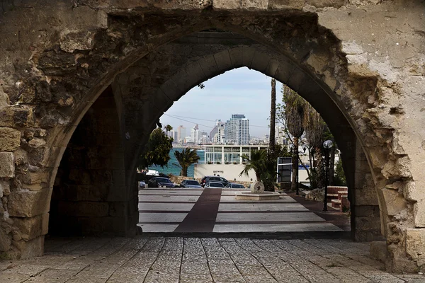 Stone arch of old Jaffa.Israel.