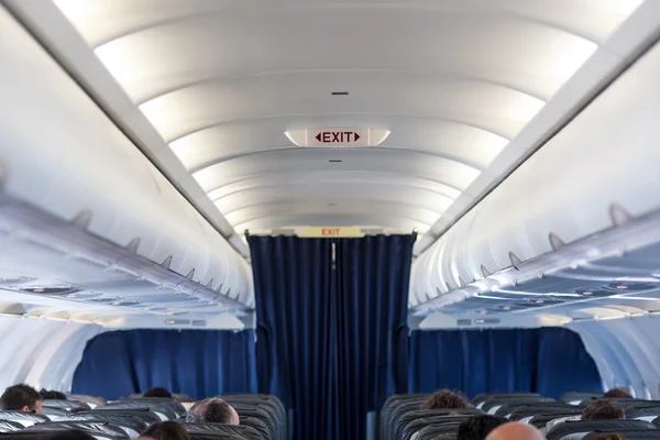 Plane interior view with seats