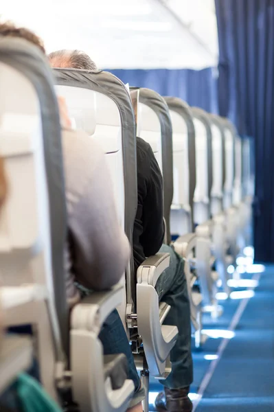 Plane interior view with seats