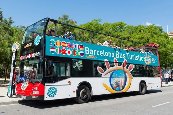 Touristic bus in front of Sagrada Familia.