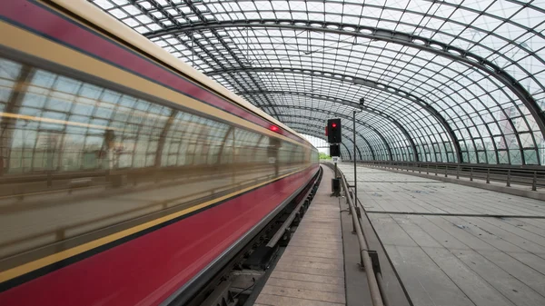 Train passing in Berlin Central train station