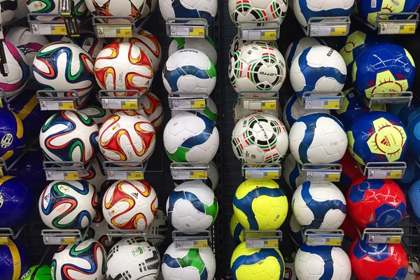 Colorful soccer balls