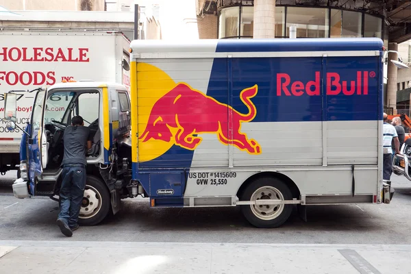 Red Bull van parked on the street in New York