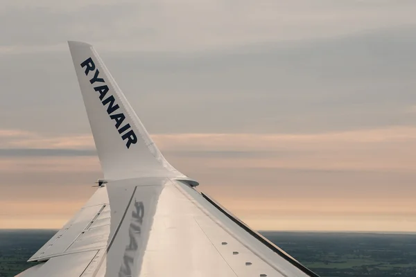 Ryanair logo on the plane wing
