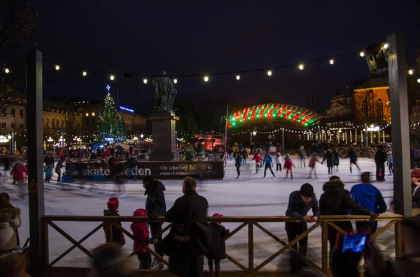 Ice skating park in Stockholm, Sweden