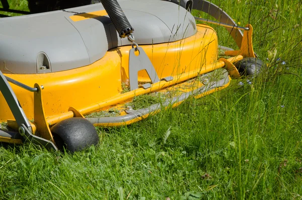 Detail of a riding lawn-mower