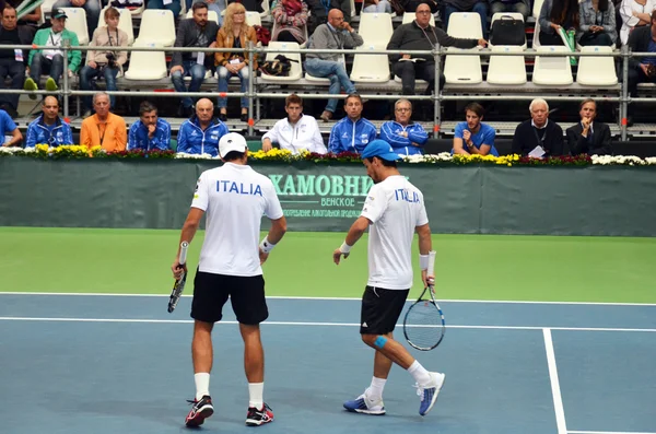 Irkutsk, Russia-Sept,19 2015:Davis Cup World Group Play-offs. Russia - Italy. Sports Palace 'Baikal-Arena', Irkutsk, RUS (hard - indoors)