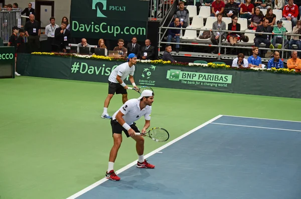 Irkutsk, Russia-Sept,19 2015:Davis Cup World Group Play-offs. Russia - Italy. Sports Palace \'Baikal-Arena\', Irkutsk, RUS (hard - indoors)