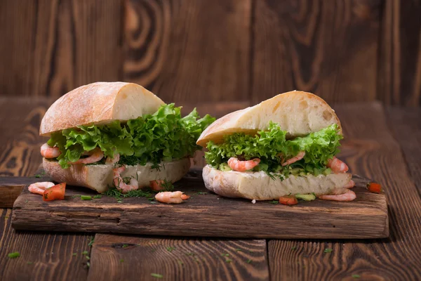 Sandwich with shrimps