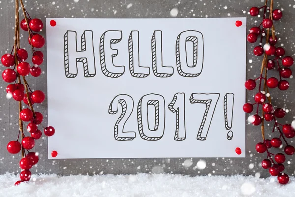 Label, Snowflakes, Christmas Decoration, Text Hello 2017