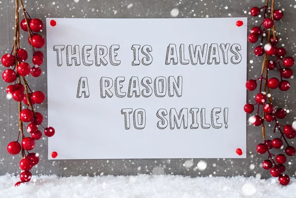 Label, Snowflakes, Christmas Decoration, Quote Always Reason To Smile