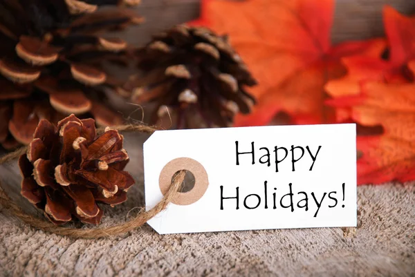 Autumn Label with Happy Holidays