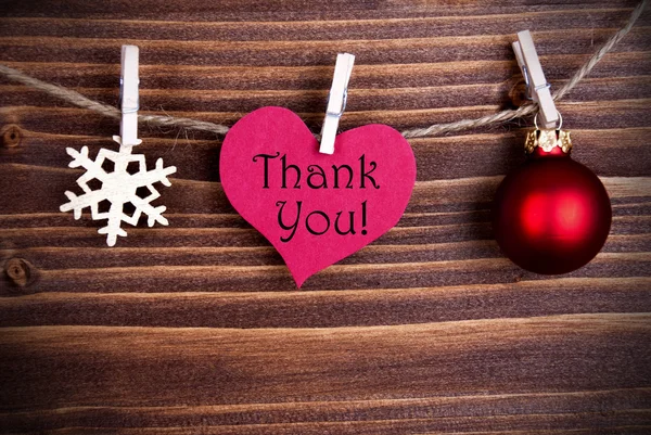 Thank You on a Heart with Christmas Decoration