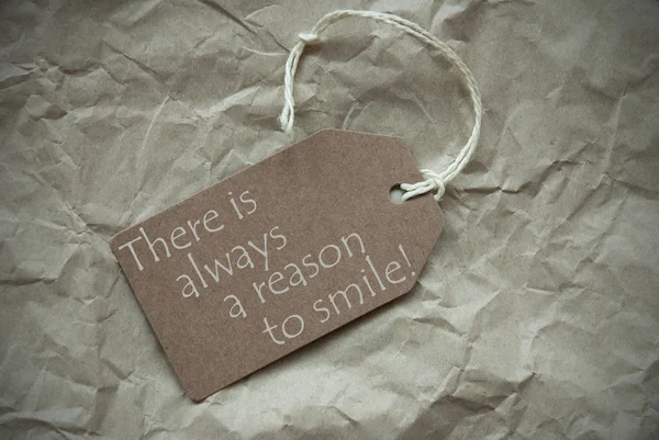 Beige Label With Quote Always Reason To Smile Paper Background