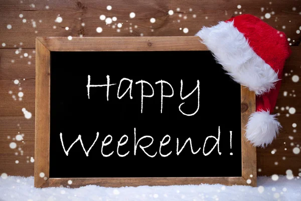 Christmas Card, Chalkboard, Happy Weekend, Snowflakes, Snow