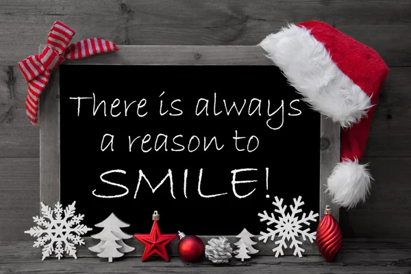 Blackboard Santa Hat Christmas Decoration Quote Reason Smile