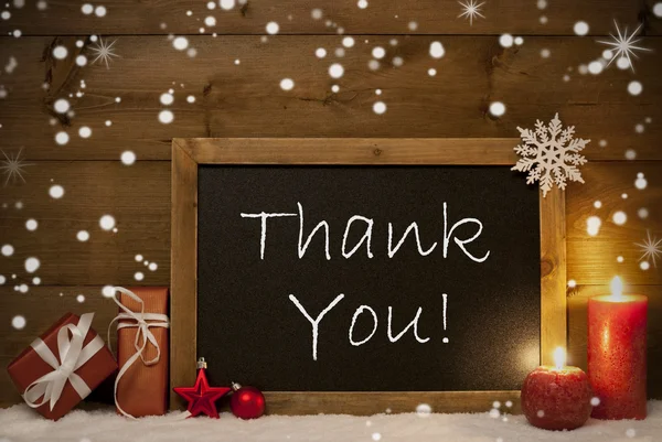 Christmas Card, Blackboard, Snowflakes, Candles, Thank You