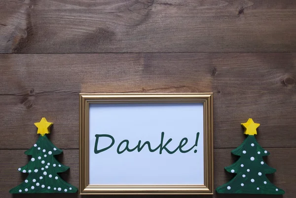 Frame With Christmas Tree And Danke Means Thank You