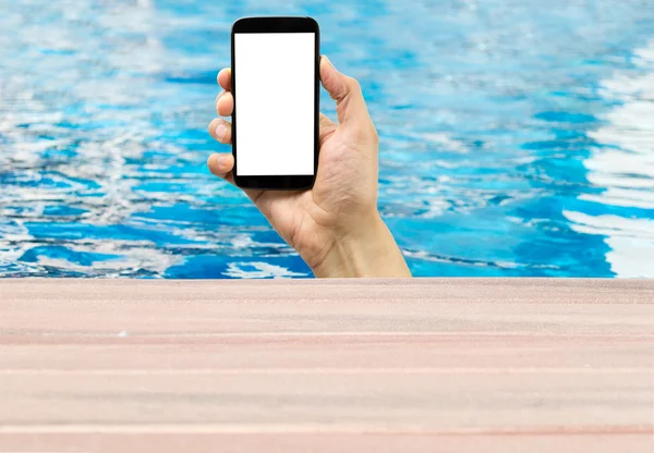 Phone in a pool