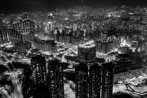 Hong Kong city view in black and white