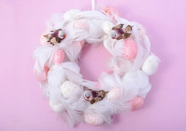 Pink and White Easter Wreath